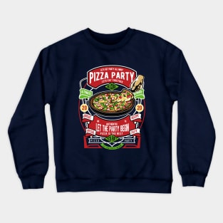 Pizza Party Theme Crewneck Sweatshirt